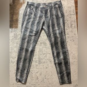 HUE skinny jeans, shiny snakeskin print
